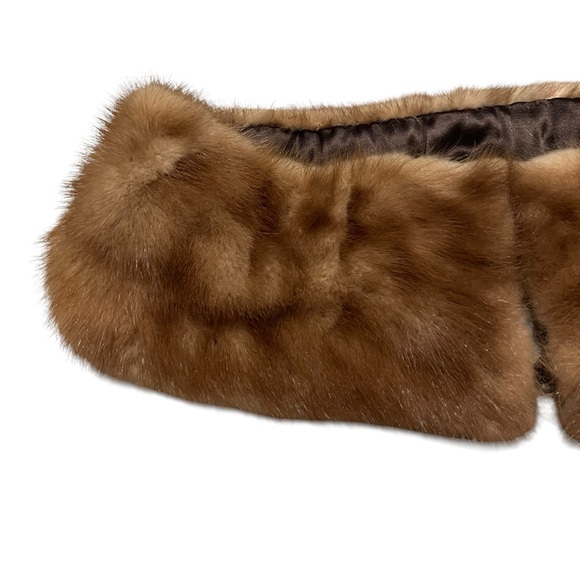 Vintage 50’s Brown Mink Fur Collar Mobwife Real Minx - Picture 6 of 13